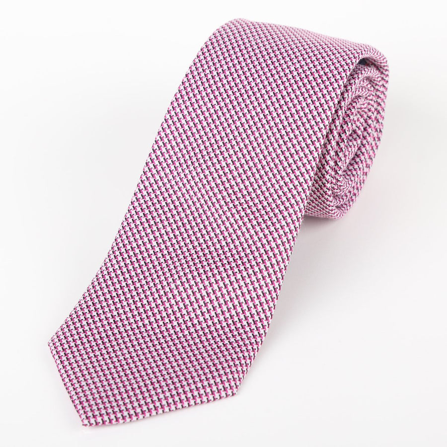 James Adelin Luxury Neck Tie in Houndstooth Weave