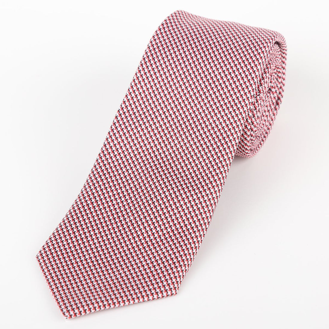 James Adelin Luxury Neck Tie in Houndstooth Weave