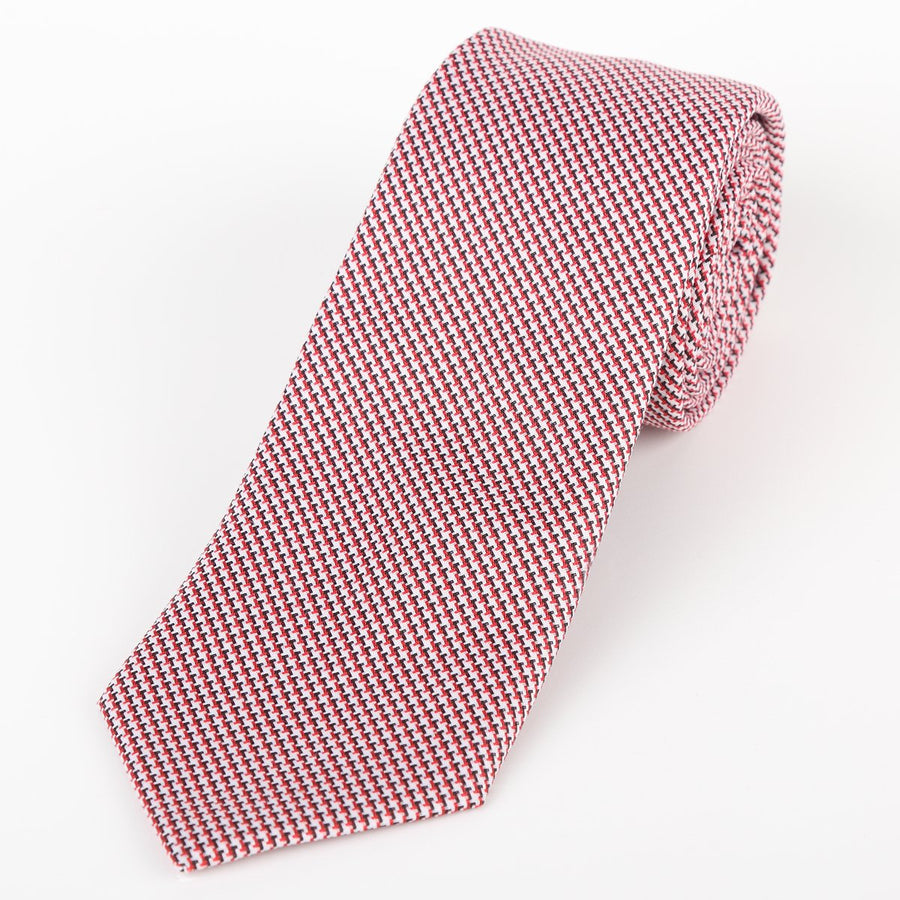 James Adelin Luxury Neck Tie in Houndstooth Weave