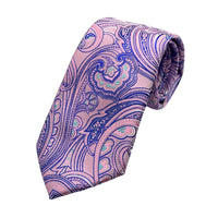 James Adelin Mens Luxury Microfibre Neck Tie in Satin Paisley Weave Design