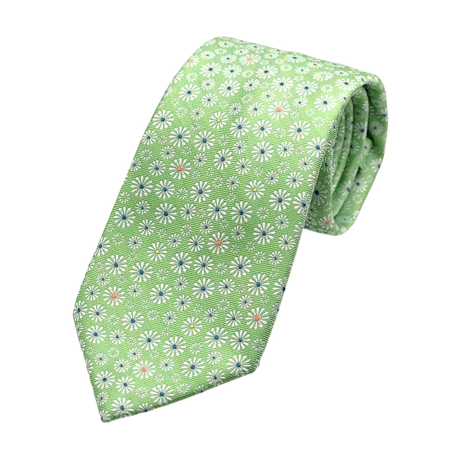 James Adelin Mens Luxury Microfibre Neck Tie in Textured Floral Weave Design