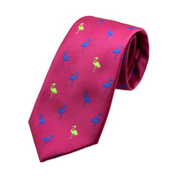 James Adelin Mens Luxury Microfibre Neck Tie in Horizontal Twill Weave Pelican Motif Design