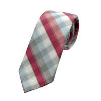 James Adelin Mens Luxury Microfibre Neck Tie in Textured Check Weave Design