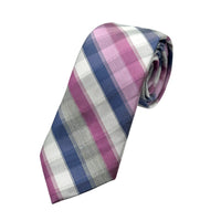 James Adelin Mens Luxury Microfibre Neck Tie in Textured Check Weave Design