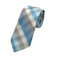 James Adelin Mens Luxury Microfibre Neck Tie in Textured Check Weave Design