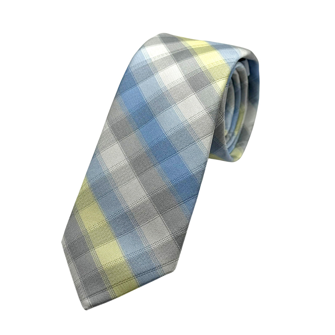 James Adelin Mens Luxury Microfibre Neck Tie in Textured Check Weave Design