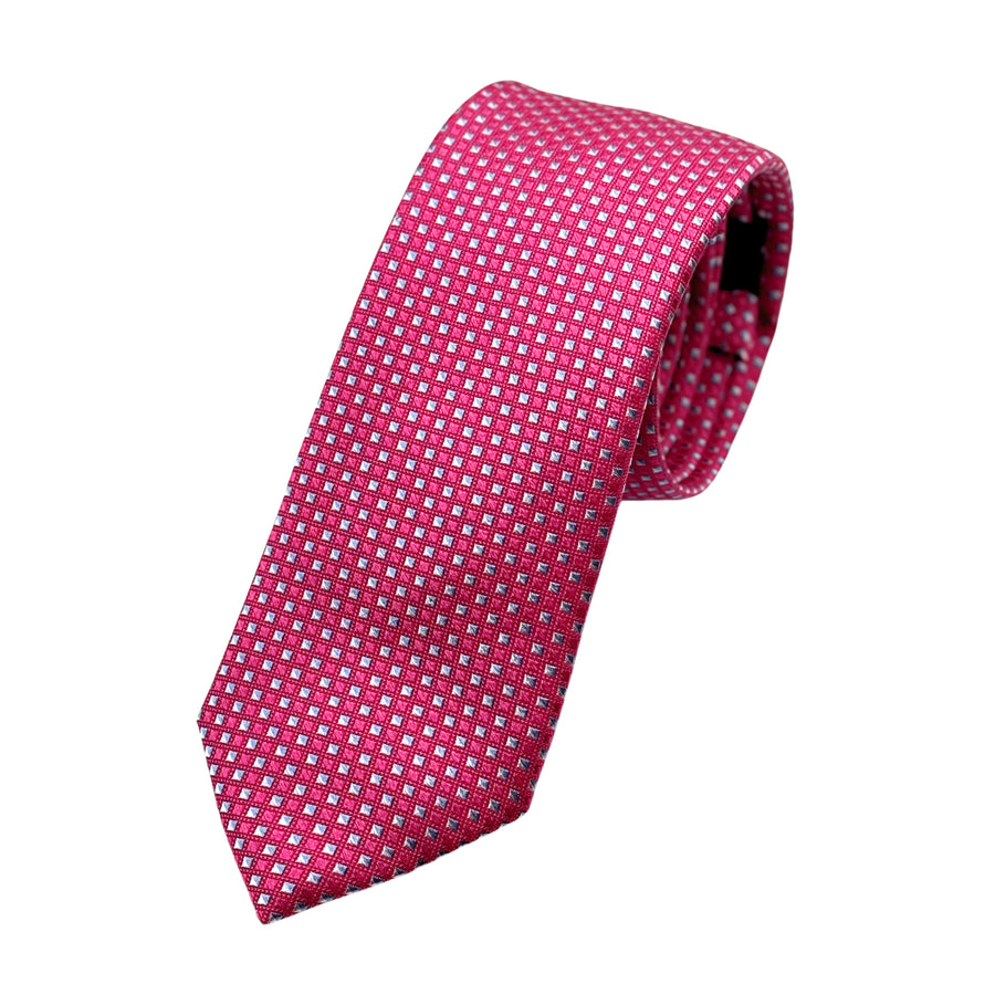 James Adelin Mens Luxury Microfibre Neck Tie in Geometric Weave Design