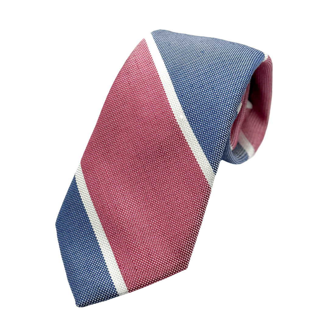 James Adelin Mens Luxury Silk/Linen Neck Tie in Subtle Textured Regimental Striped Design