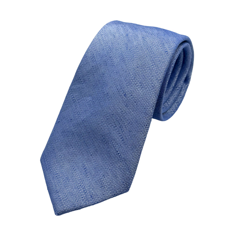 James Adelin Mens Luxury Linen Blend Neck Tie in Textured Slub Weave Design