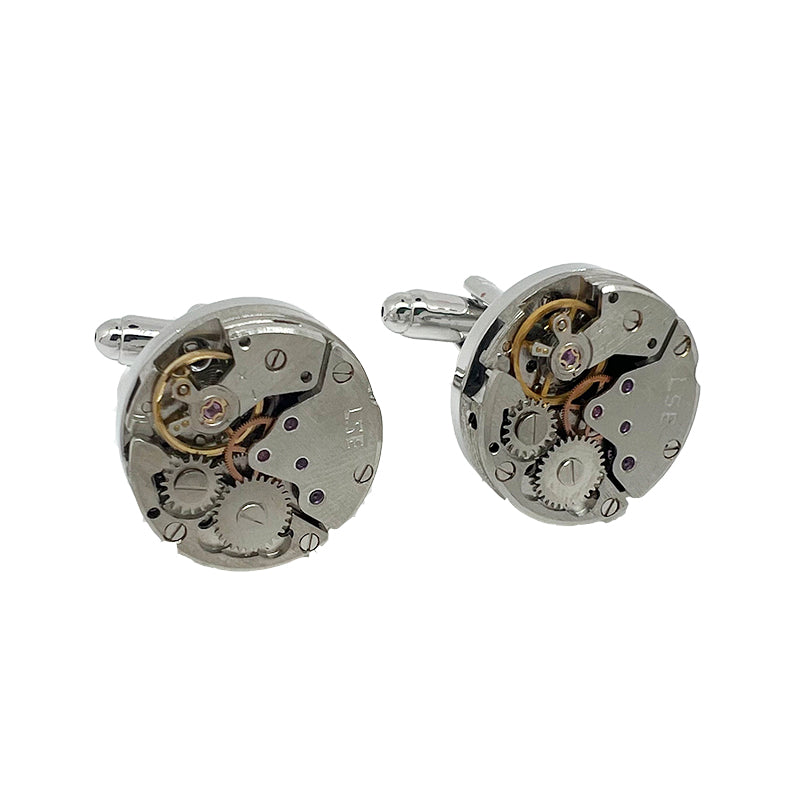 James Adelin Silver Gear Circular Cuff Links