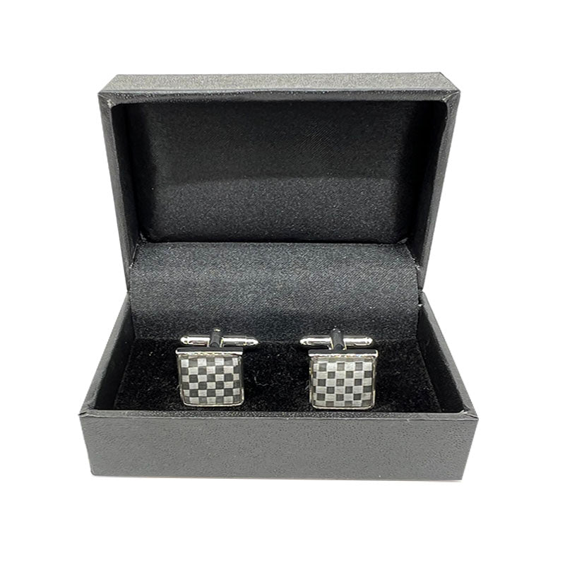 James Adelin Silver Square Silver Basket Weave Cuff Links