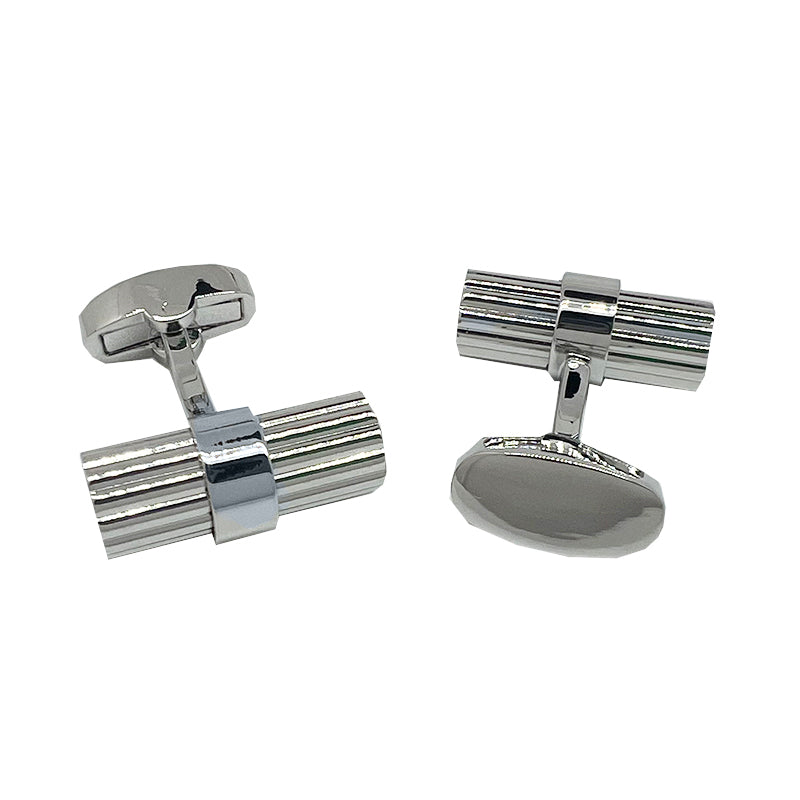 James Adelin Silver Barrel Ribbed Cuff Links