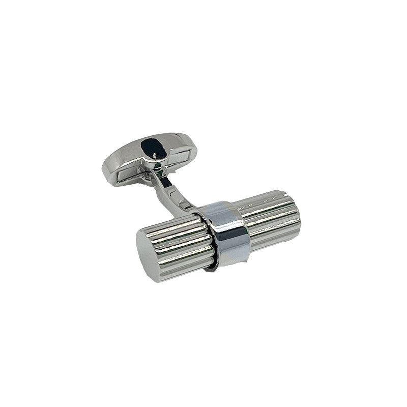 James Adelin Silver Barrel Ribbed Cuff Links