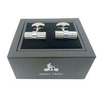 James Adelin Silver Barrel Ribbed Cuff Links