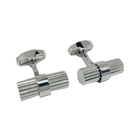 James Adelin Silver Barrel Ribbed Cuff Links