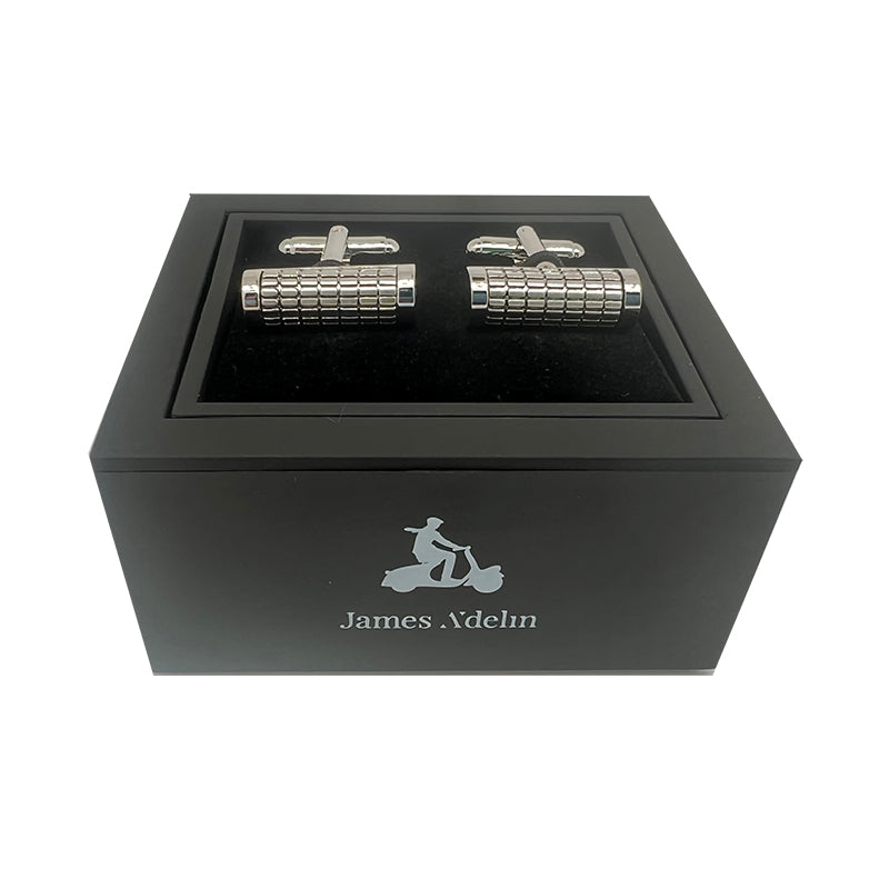 James Adelin Silver Barrel Ribbed Cuff Links