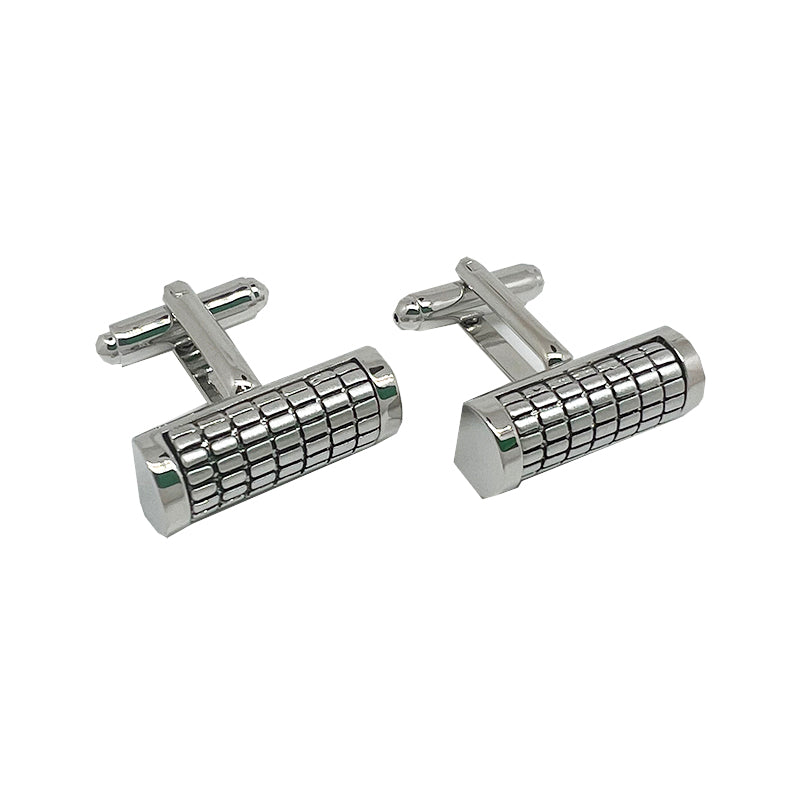 James Adelin Silver Barrel Ribbed Cuff Links