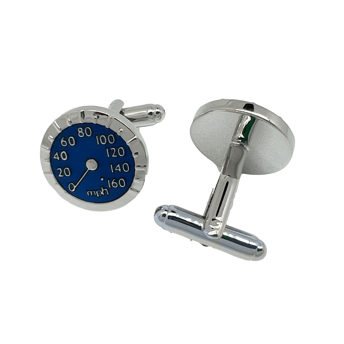 James Adelin Silver/Blue Watch Circular Cuff Links