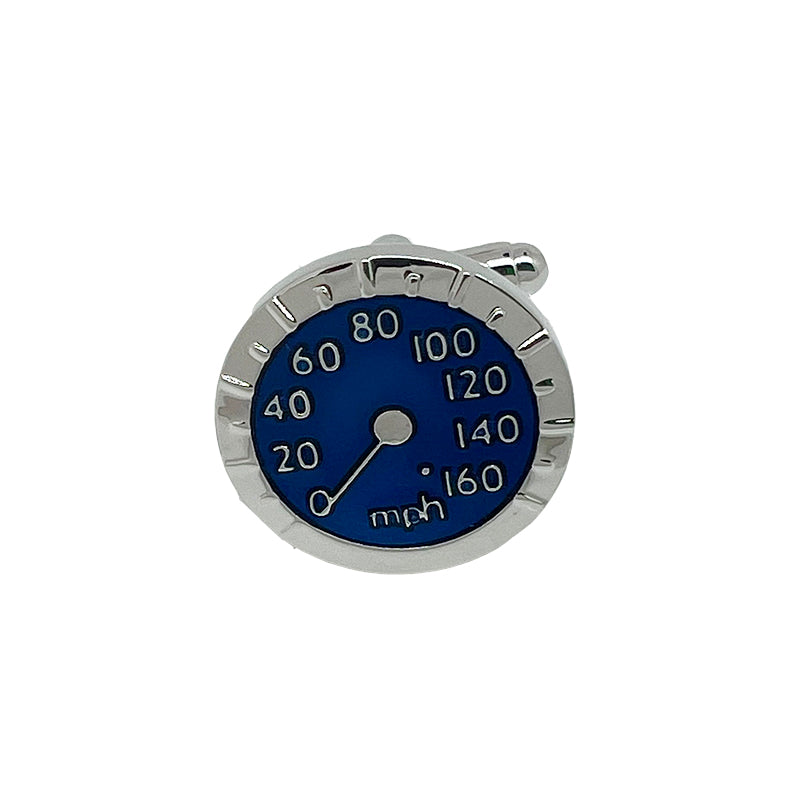 James Adelin Silver/Blue Watch Circular Cuff Links