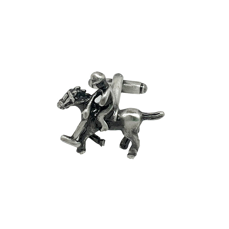 James Adelin Antique Silver Polo Player Cuff Links