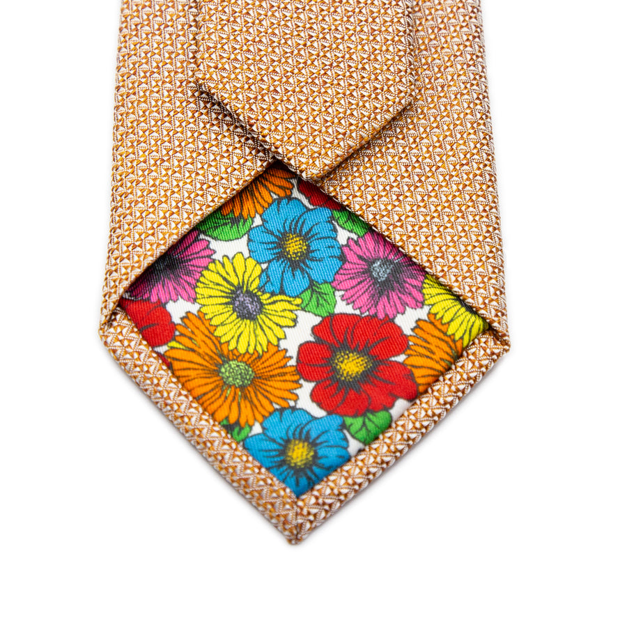 JACQUES MONCLEEF Italian Subtle Textured Silk Neck Tie in Soft Orange