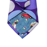 JAMES ADELIN Italian Polka Dot Silk Neck Tie in Purple