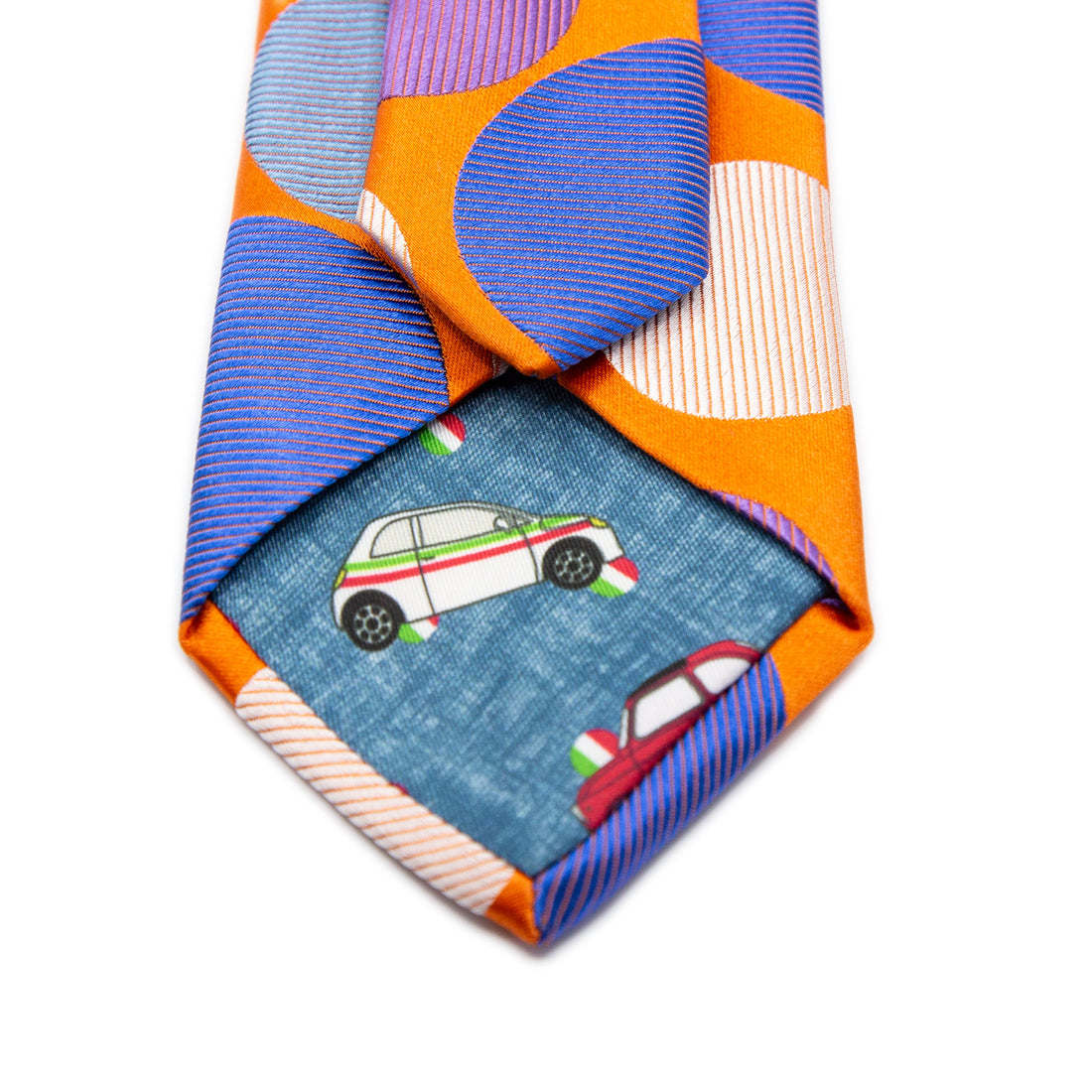 JAMES ADELIN Italian Polka Dot Silk Neck Tie in Orange