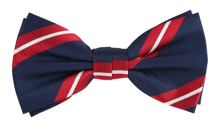 JALSTRIPEB James Adelin Luxury Pre Tied Bow Tie Regimental Stripe