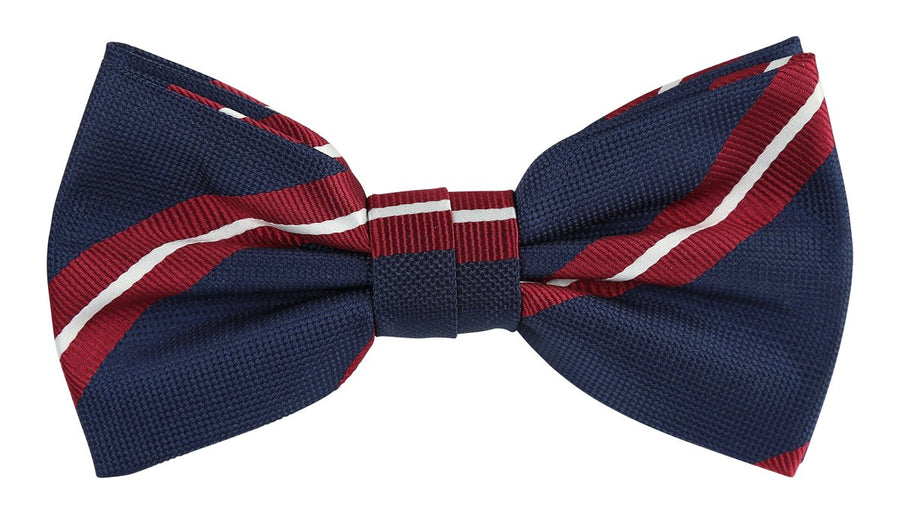 JALSTRIPEB James Adelin Luxury Pre Tied Bow Tie Regimental Stripe