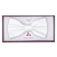 James Adelin Luxury Satin Weave Bow Tie in White