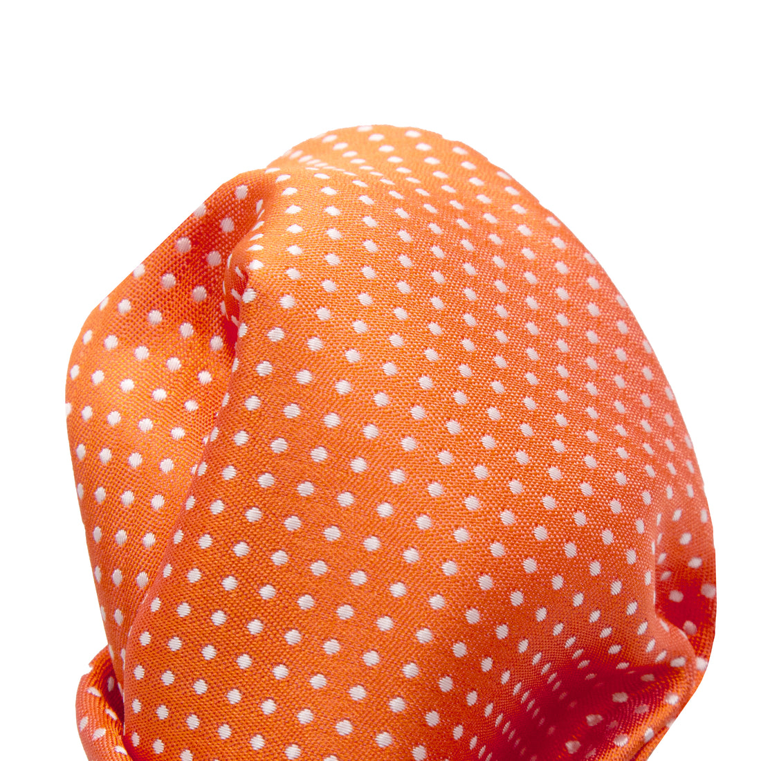 James Adelin Luxury Mini Spot Pocket Square in Orange and White