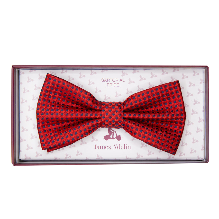 JAGINGHAMB James Adelin Luxury Gingham Textured Weave Pre Tied Bow Tie