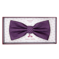 JAGINGHAMB James Adelin Luxury Gingham Textured Weave Pre Tied Bow Tie