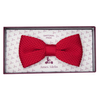 James Adelin Luxury Knitted Bow Tie in Red