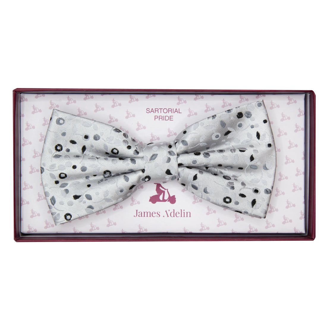 JAMINIFLORALB James Adelin Luxury Mini Floral Weave Pre tied Bow Tie