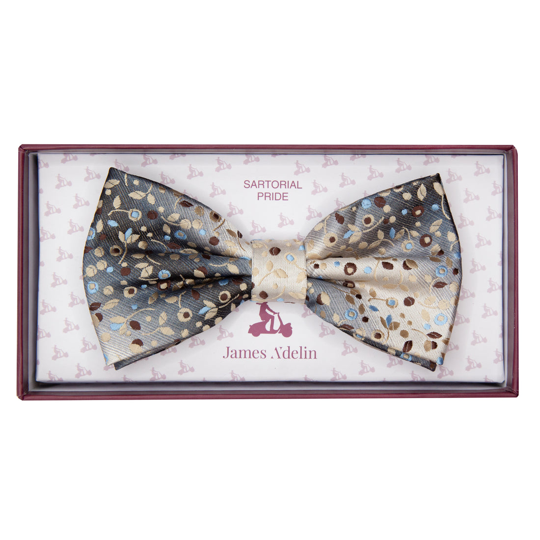 JAMINIFLORALB James Adelin Luxury Mini Floral Weave Pre tied Bow Tie