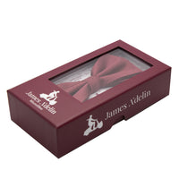 James Adelin Luxury Pin Dot Textured Weave Bow Tie in Burgundy