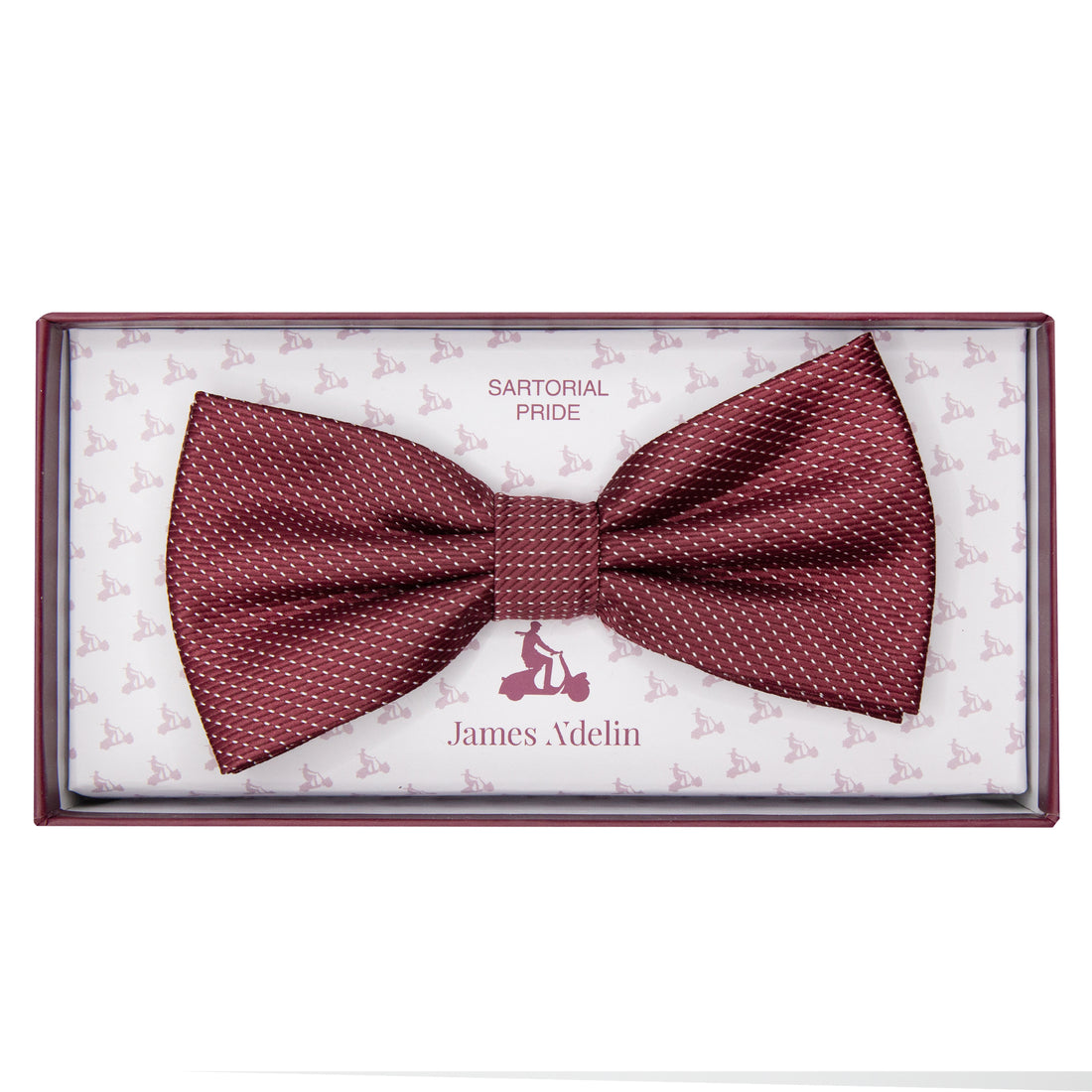 JAPINDOTB James Adelin Luxury Pin Dot Textured Weave Pre Tied Bow Tie