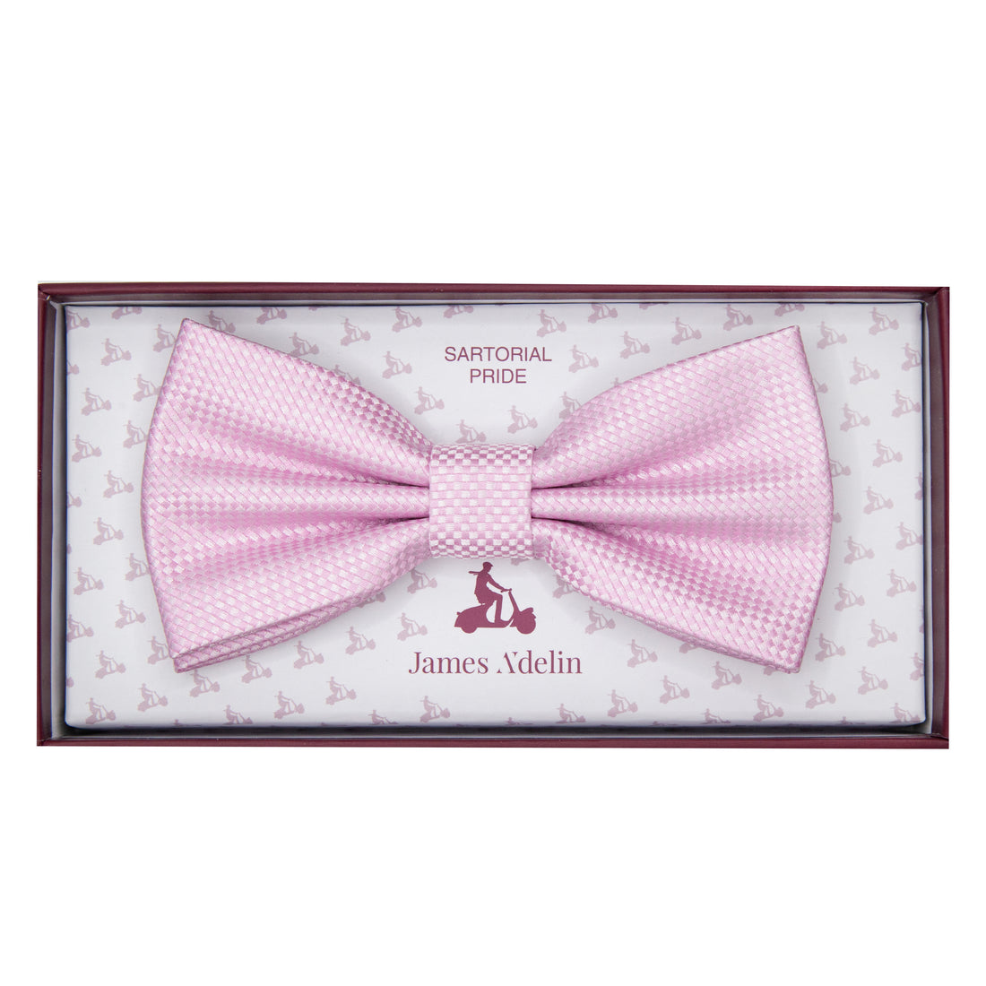 James Adelin Luxury Textured Weave Bow Tie in Soft Pink