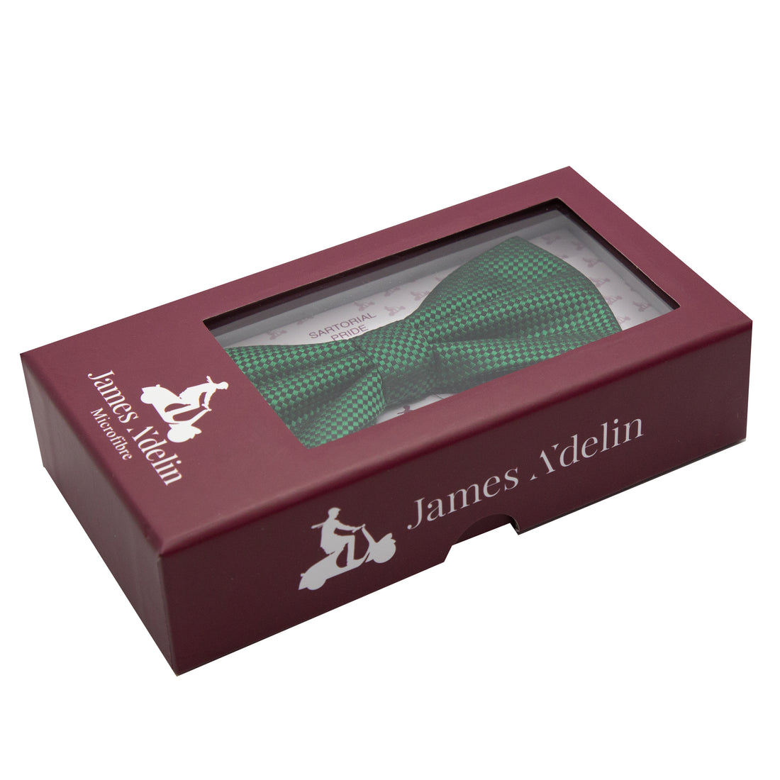 James Adelin Luxury Textured Weave Bow Tie in Green