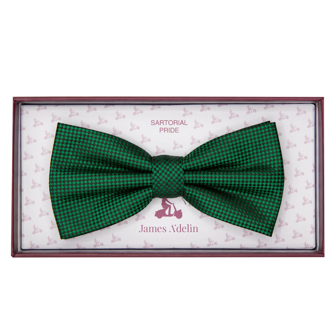 James Adelin Luxury Textured Weave Bow Tie in Green