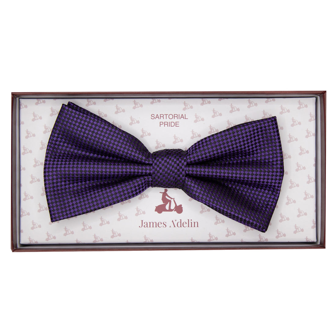 James Adelin Luxury Textured Weave Bow Tie in Purple