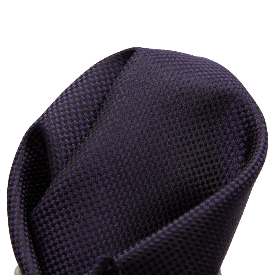 James Adelin Luxury Textured Weave Pocket Square in Dark Purple