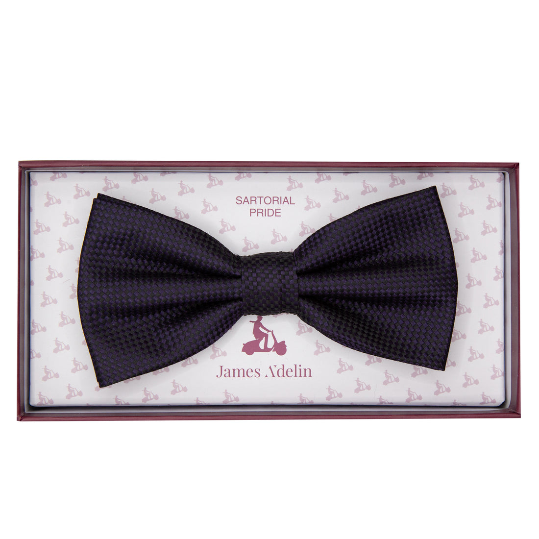 James Adelin Luxury Textured Weave Bow Tie in Dark Purple