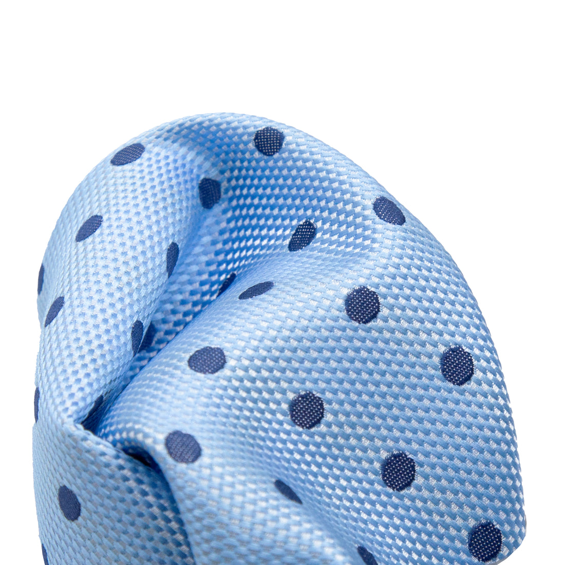 James Adelin Luxury Textured Weave Polka Dot Pocket Square in Sky/Navy