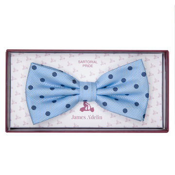 JAPOLKADOTB James Adelin Luxury Textured Weave Polka Dot Pre Tied Bow Tie