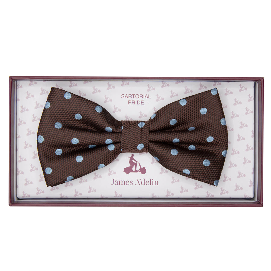 JAPOLKADOTB James Adelin Luxury Textured Weave Polka Dot Pre Tied Bow Tie