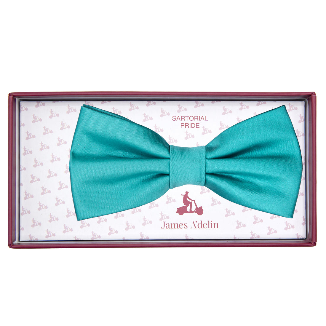 James Adelin Luxury Satin Weave Bow Tie in Aqua