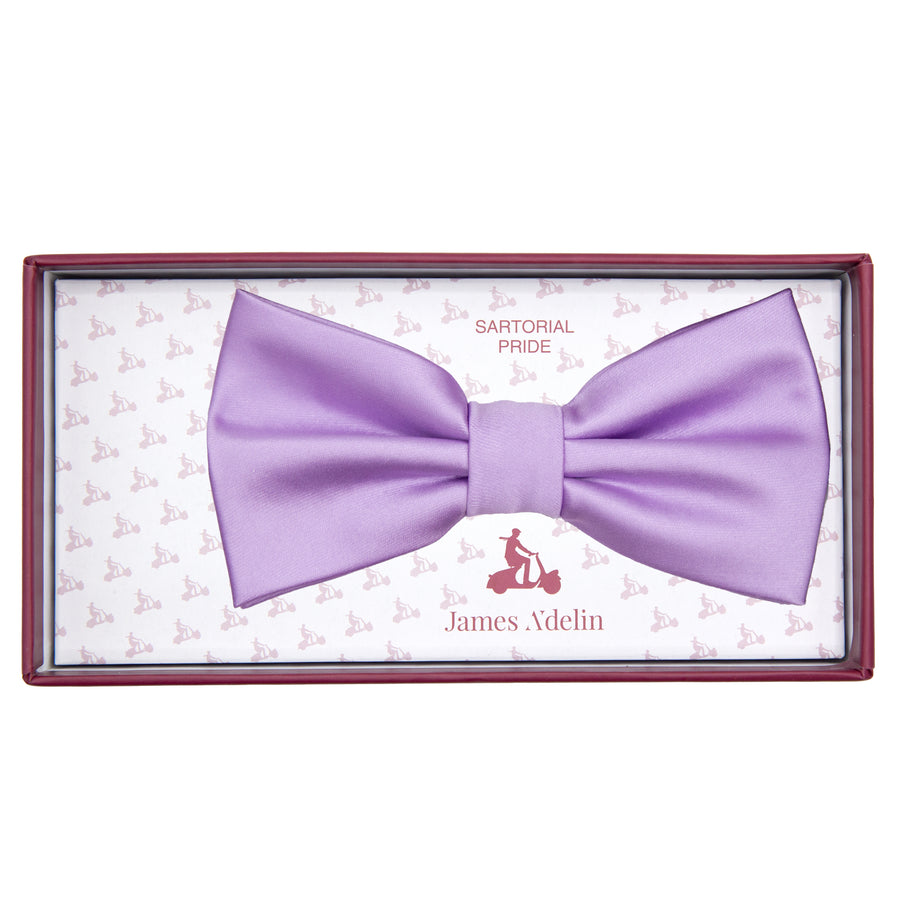 James Adelin Luxury Satin Weave Bow Tie in Lilac