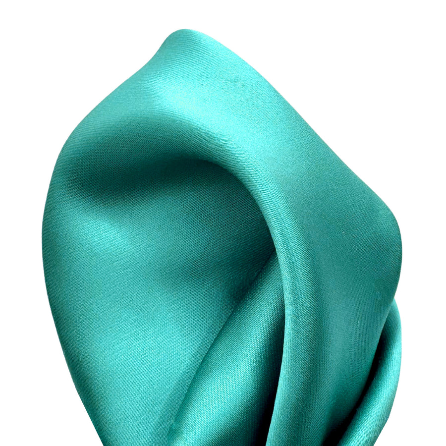 James Adelin Luxury Satin Weave Pocket Square in Aqua